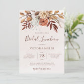 テラコッタオータムフローラボホ秋ブライダルルンチョン 招待状 (スタンド正面)