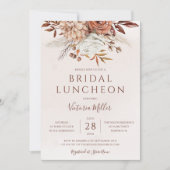 テラコッタオータムフローラボホ秋ブライダルルンチョン 招待状 (正面)