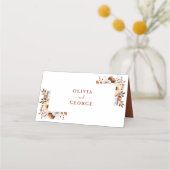 テラコッタオータム秋素朴フローラ結婚ズ プレイスカード (裏面)