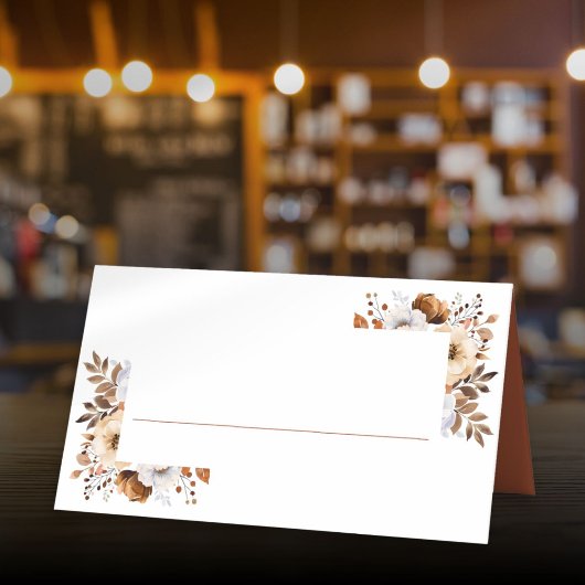テラコッタオータム秋素朴フローラ結婚ズ プレイスカード