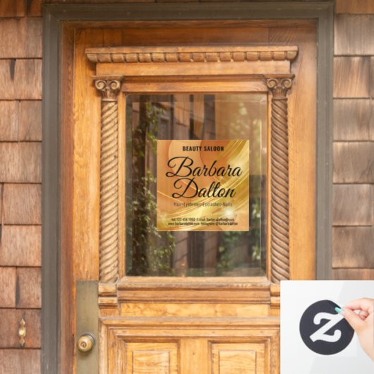 テラコッタオーチャーベージュ金ゴールド。ビジネスアクセサリ ウィンドウサイン (ホームデコレーション)