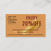 テラコッタオーチャーベージュ金ゴールド。ビジネスアクセサリ 割引カード (正面)