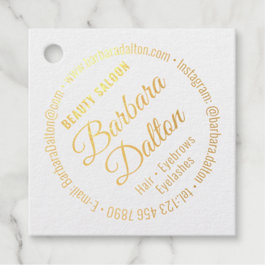 テラコッタオーチャーベージュ金ゴールド フェイバータグ (正面)