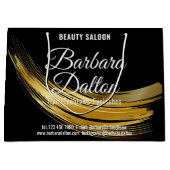 テラコッタオーチャーベージュ金ゴールド ラージペーパーバッグ (正面)