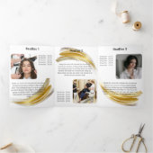 テラコッタオーチャーベージュ金ゴールド 三つ折りカード (内部)