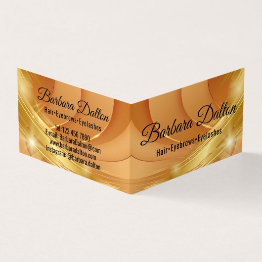 テラコッタオーチャーベージュ金ゴールド 名刺 (外部)