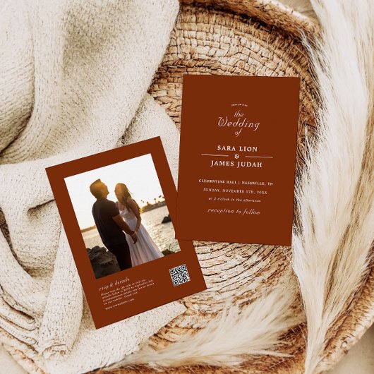 テラコッタオールインワンフォト結婚式招待状 招待状