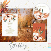 テラコッタオ素朴レンジフローラエレガントな結婚式 招待状
