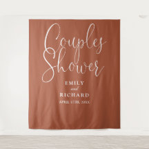 テラコッタカップルウェディングシャワーフォトバックグラウンド