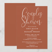 テラコッタカップルブライダルウェディングシャワー 招待状 (正面/裏面)