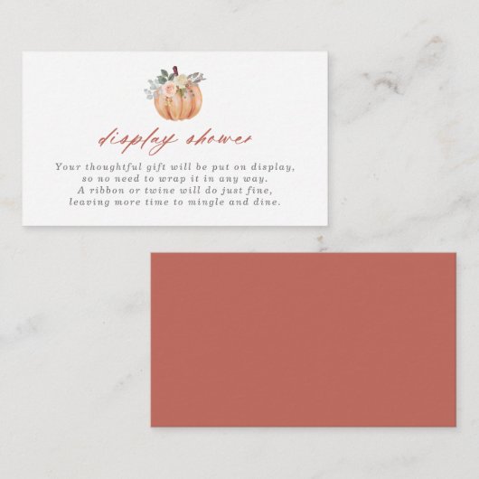 テラコッタカボチャとバラディスプレイシャワー エンクロージャーカード (正面/裏面)