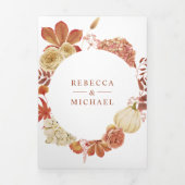 テラコッタカボチャフローラQRコード結婚ズ 三つ折り招待状 (カバー)