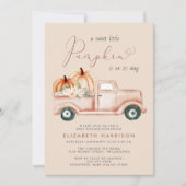 テラコッタカボチャヴィンテージトラックベビーシャワー 招待状 (正面)
