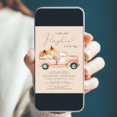 テラコッタカボチャヴィンテージトラックベビーシャワー 招待状