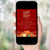 テラコッタカボチャ感謝の感謝祭賛美を与える 招待状