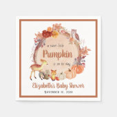 テラコッタカボチャ森林の動物の赤ちゃんシャワー スタンダードカクテルナプキン (正面)