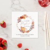 テラコッタカボチャ水色ベビーシャワー スタンダードカクテルナプキン (インサイチュ)