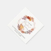 テラコッタカボチャ水色ベビーシャワー スタンダードカクテルナプキン (角)