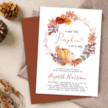 テラコッタカボチャ水色ベビーシャワー