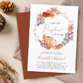 テラコッタカボチャ水色ベビーシャワー 招待状