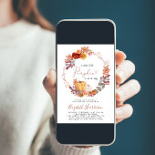 テラコッタカボチャ水色ベビーシャワー 招待状