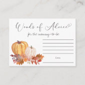 テラコッタカボチャ語のアドバイス赤ちゃんシャワー エンクロージャーカード (正面)