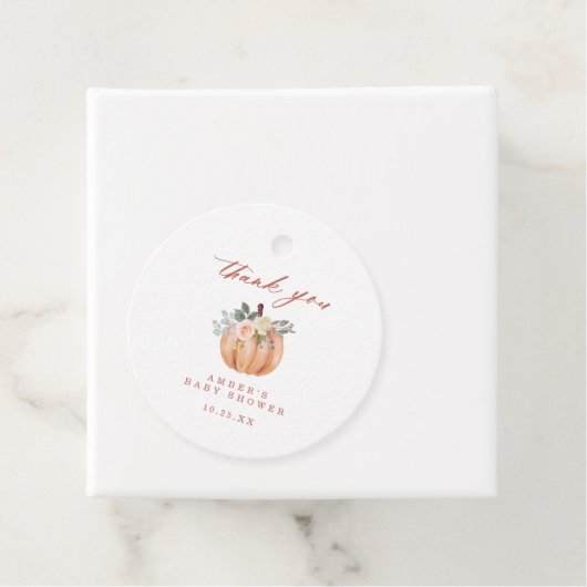 テラコッタカボチャ赤ちゃんシャワーありがとう フェイバータグ (インサイチュ)