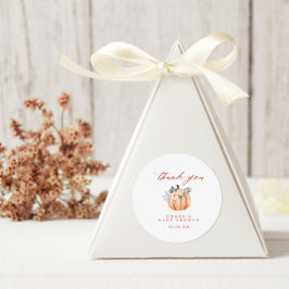 テラコッタカボチャ赤ちゃんシャワーありがとう ラウンドシール