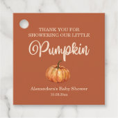 テラコッタカボチャ赤ちゃんシャワー フェイバータグ (正面)