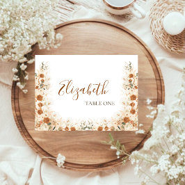テラコッタカラリリ結婚ス | ボホウォーターの色 プレイスカード