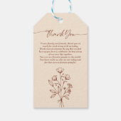 テラコッタカリグラフィーボホボタニカル感謝 ギフトタグ (裏面)