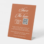 テラコッタカリグラフィーShare the Love QRコード 台座サイン (正面)