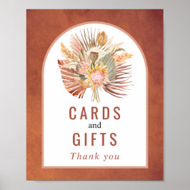 テラコッタカードとギフト秋の結婚式 ポスター