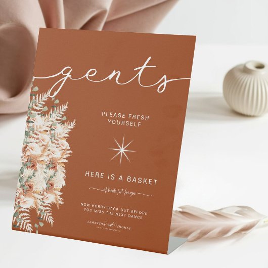 テラコッタガントバスルームバスケットエレガントな結婚式 台座サイン