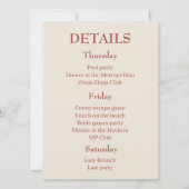 テラコッタガールズの独身最後の週末を楽しもう 招待状 (裏面)