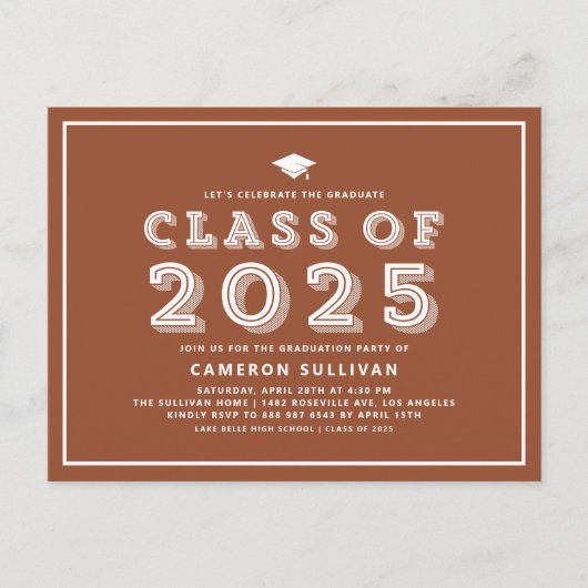 テラコッタキャップクラス2024レトロ卒業 インビテーションポストカード (正面)