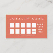 テラコッタキュートミニマルサロンコーヒーショップ ロイヤリティカード (裏面)