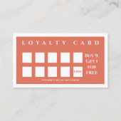 テラコッタキュートミニマルサロンコーヒーショップ ロイヤリティカード (裏面)