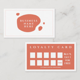 テラコッタキュートミニマルサロンコーヒーショップ ロイヤリティカード