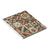 テラコッタキルトとパッチワークカラフルフローラ ノートパッド (アングル)