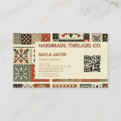 テラコッタキルトパッチワーク手作り服 名刺 (裏面)