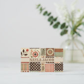 テラコッタキルトパッチワーク手作り服 名刺 (スタンド正面)