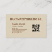 テラコッタキルトパッチワーク手作り服 名刺 (裏面)