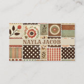 テラコッタキルトパッチワーク手作り服 名刺 (正面)
