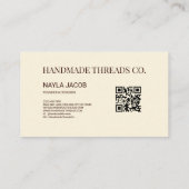 テラコッタキルトパッチワーク手作り服 名刺 (裏面)