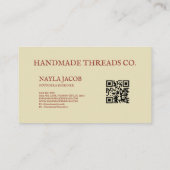 テラコッタキルトパッチワーク手作り服 名刺 (裏面)