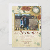 テラコッタキングプロテアスユーカリプトゥスグリーン秋 招待状 (正面)