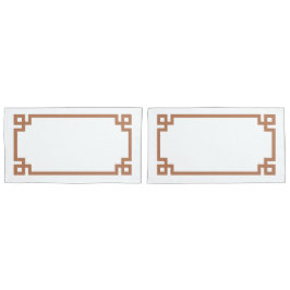 テラコッタギリシャ鍵縁どキングサイズ 枕カバー