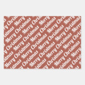 テラコッタクリスマスタイポグラフィモダン休日 ラッピングペーパーシート (正面2)
