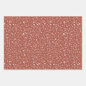 テラコッタクリスマス、木、水玉模様休日 ラッピングペーパーシート (正面3)